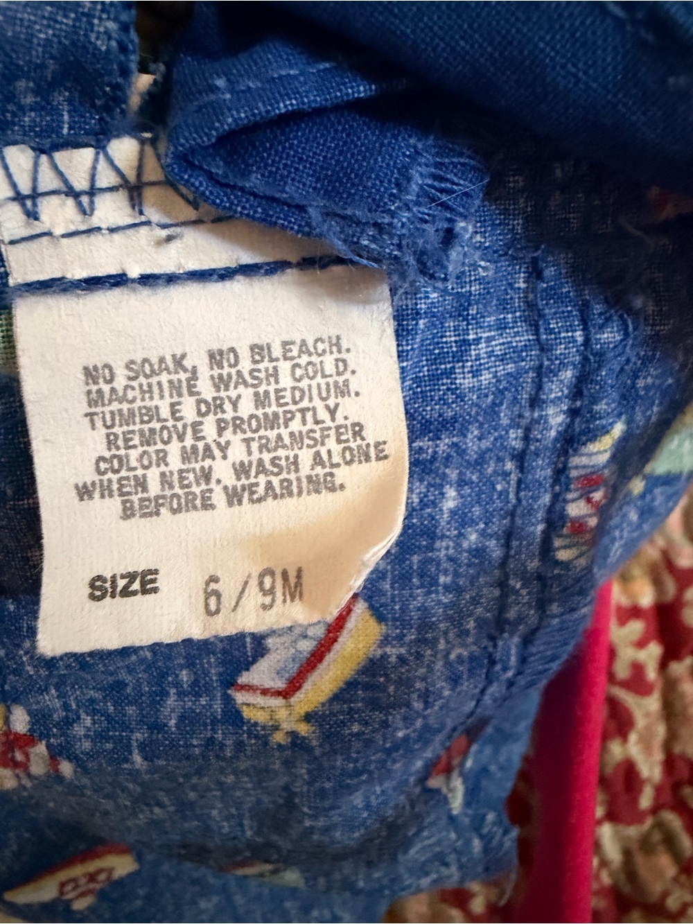 Vintage OshKosh B'gosh Blue Sailboat Print Infant Shortalls - Picture 6 of 6